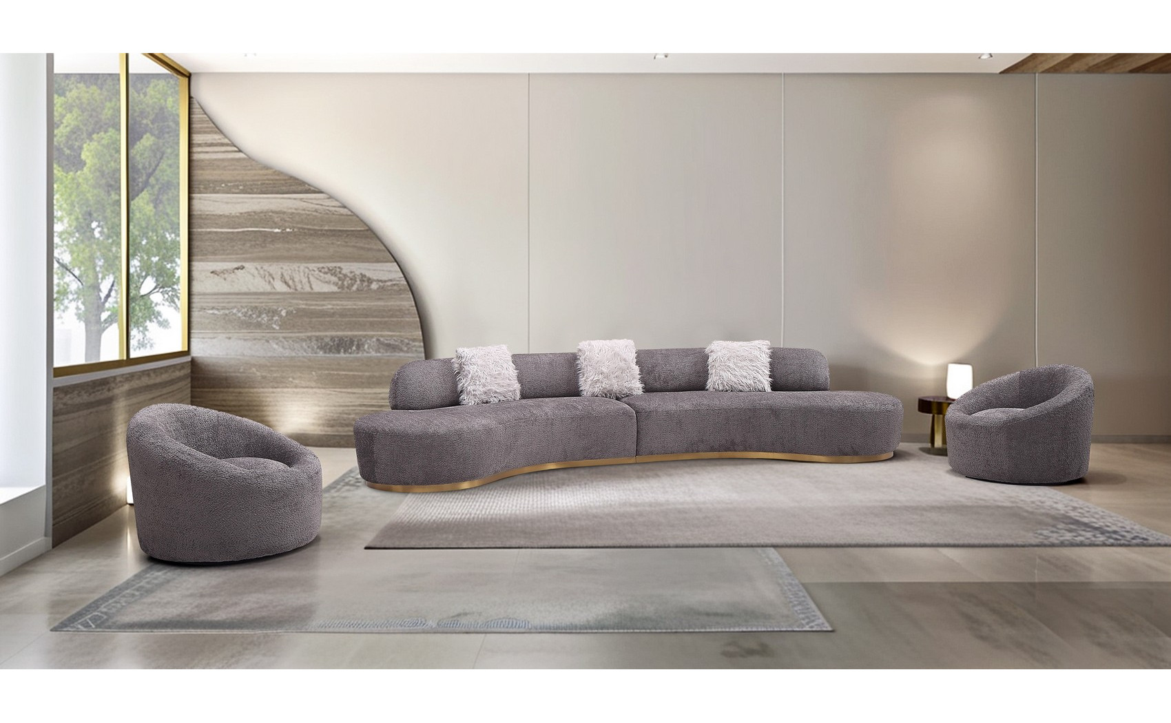 Moon Sectional Set Dark Grey J&M Furniture