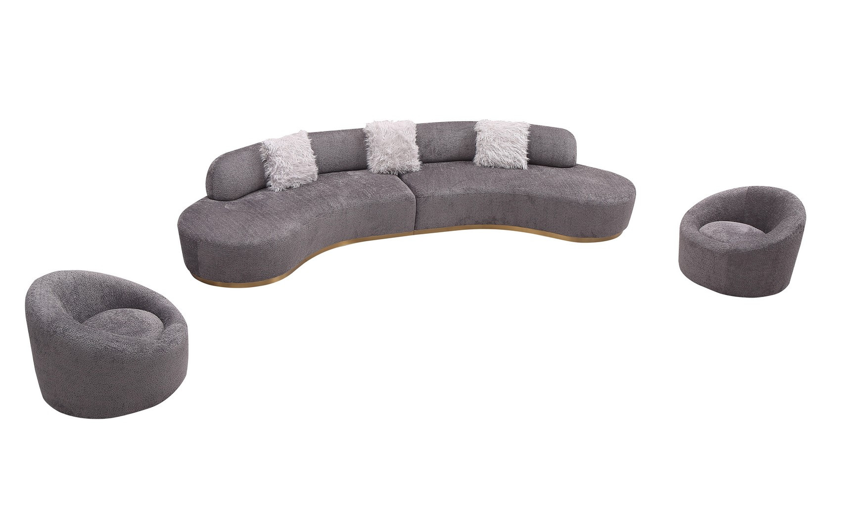 Moon Sectional Set Dark Grey J&M Furniture