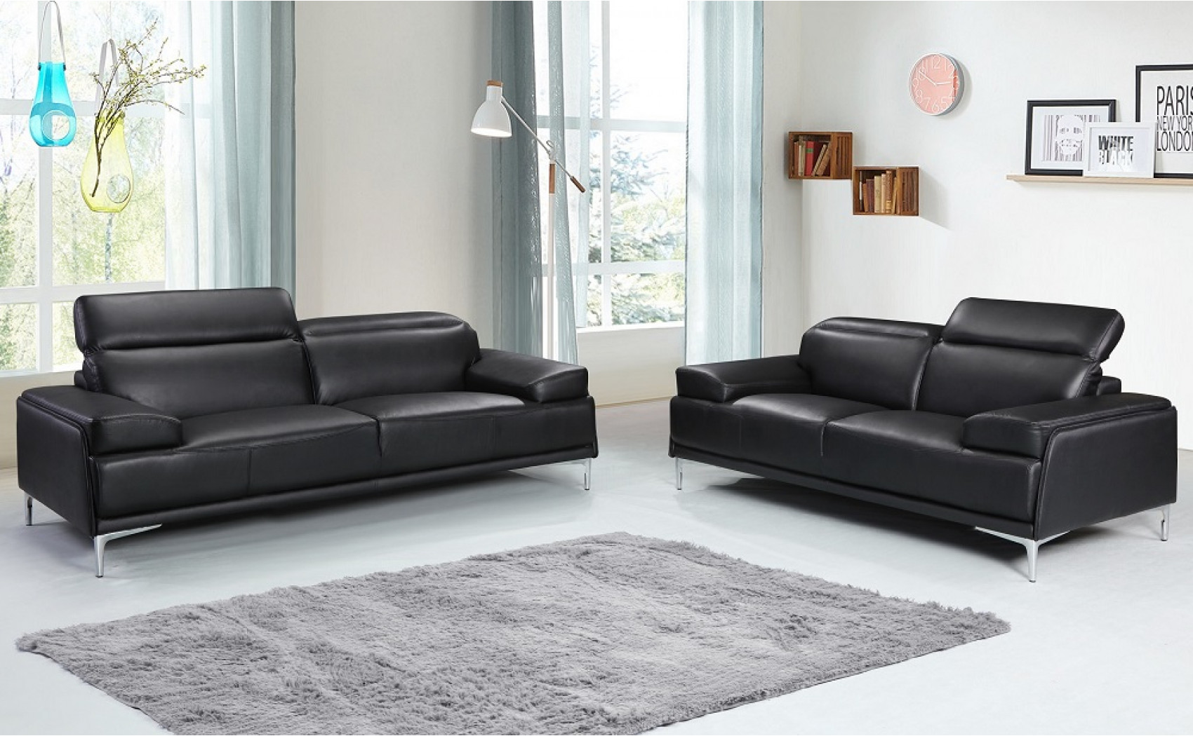 Nicolo Sofa Set Black J&M Furniture