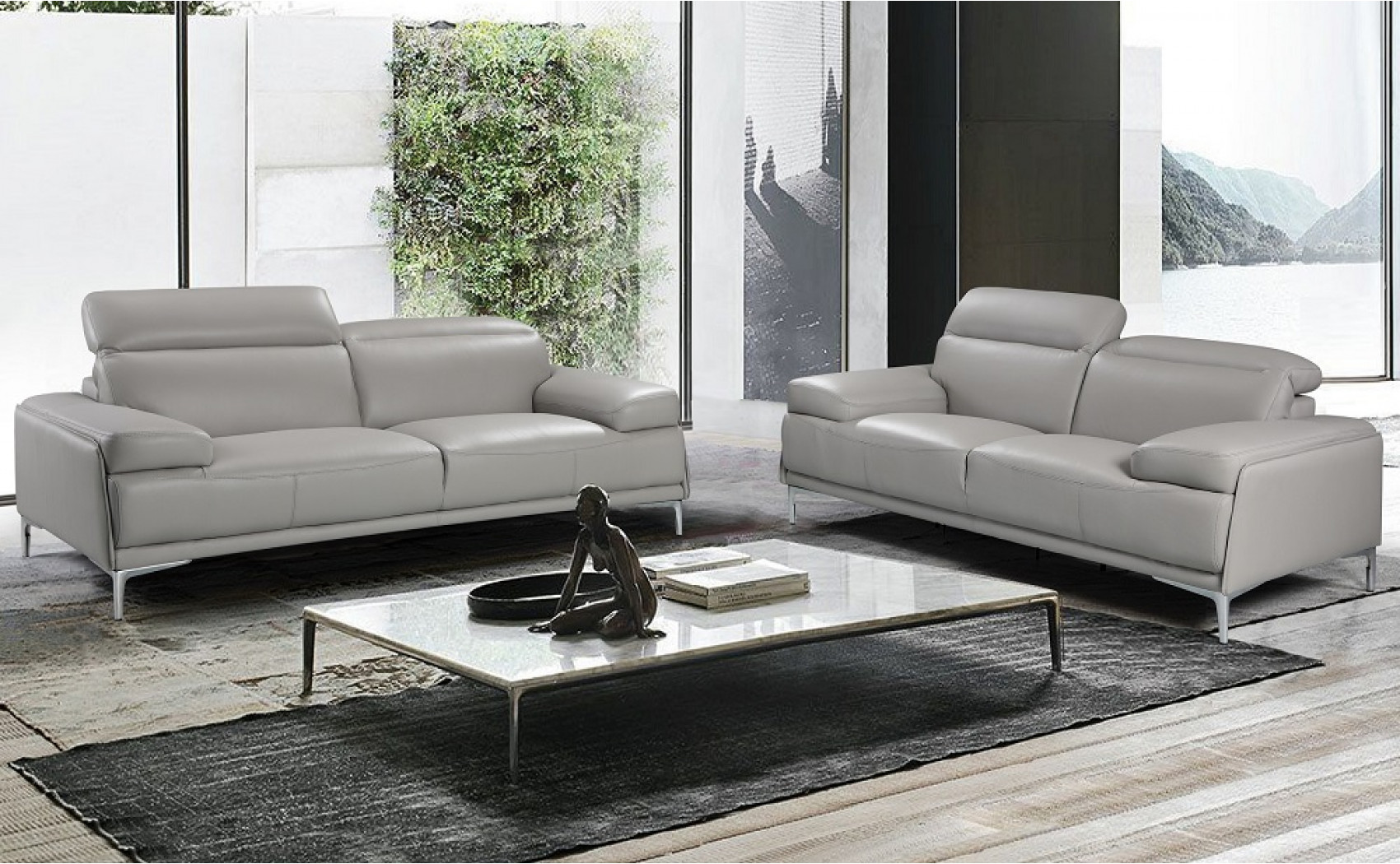 Nicolo Sofa Set Light Grey J&M Furniture
