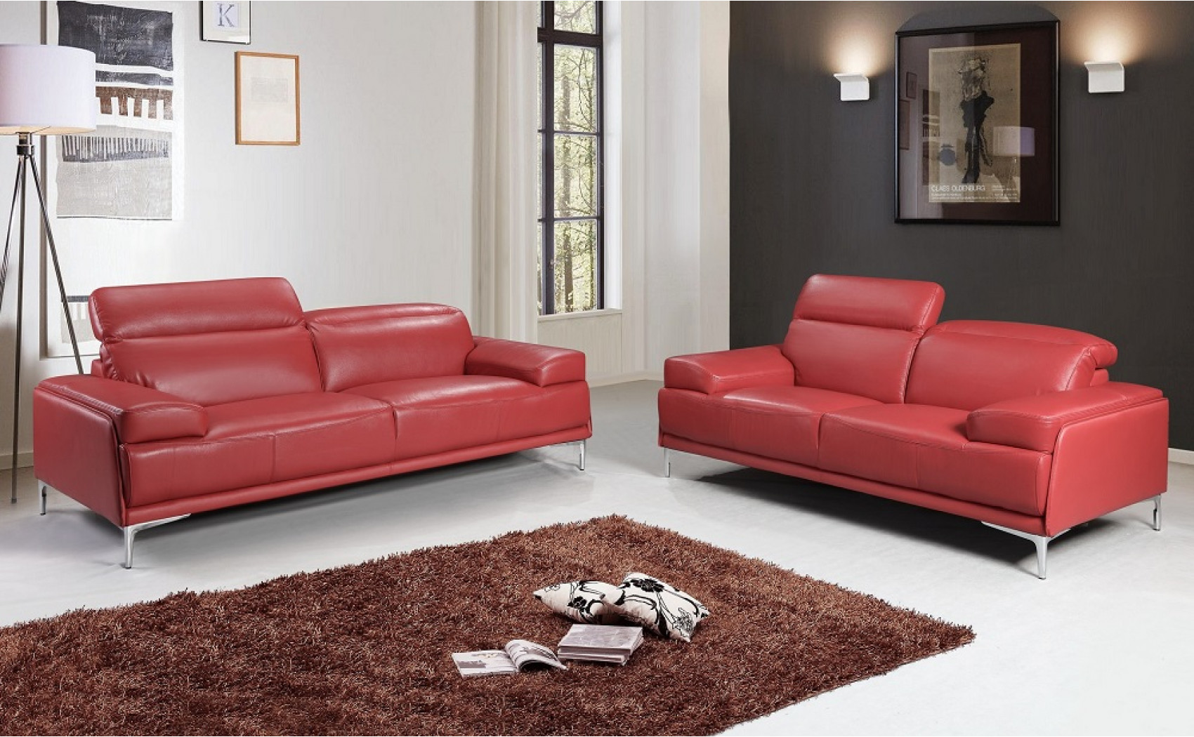 Nicolo Sofa Set Red J&M Furniture