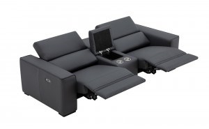 Picasso Loveseat with Console Blue Grey J&M Furniture Picasso Loveseat with Console Blue Grey J&M Furniture