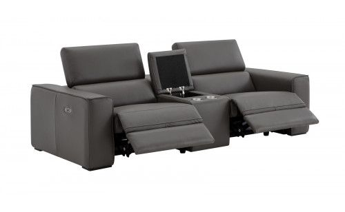 Picasso Loveseat with Console Dark Grey J&M Furniture Picasso Loveseat with Console Dark Grey J&M Furniture