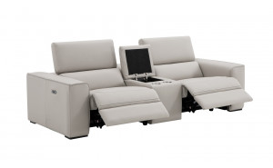 Picasso Loveseat with Console Silver Grey J&M Furniture Picasso Loveseat with Console Silver Grey J&M Furniture