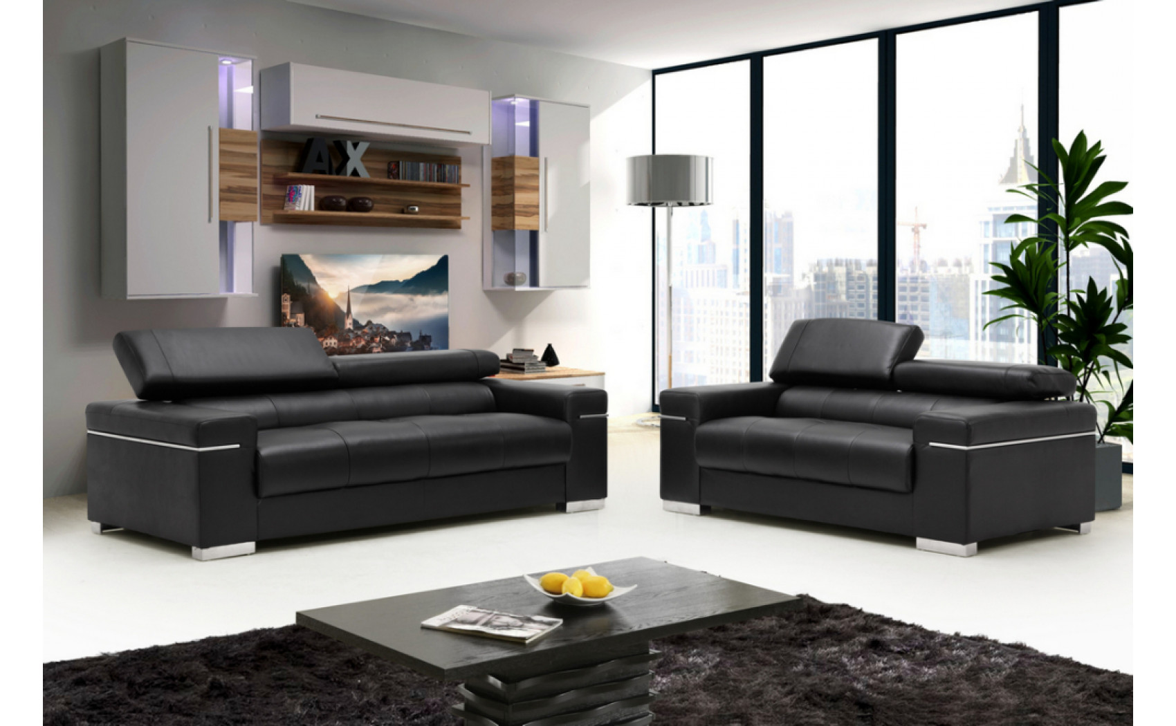 Soho Sofa Set Black J&M Furniture