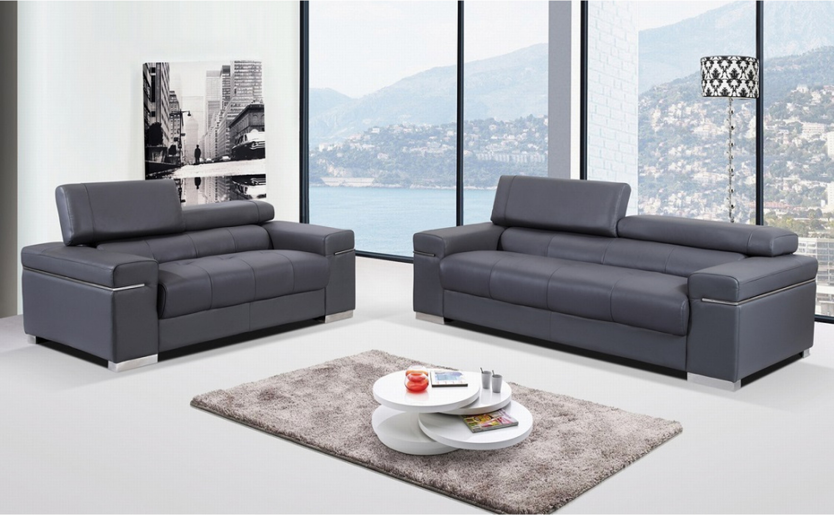 Soho Sofa Set Grey J&M Furniture