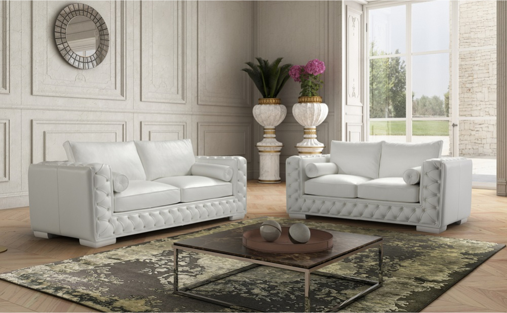 Vanity Sofa Set White J&M Furniture