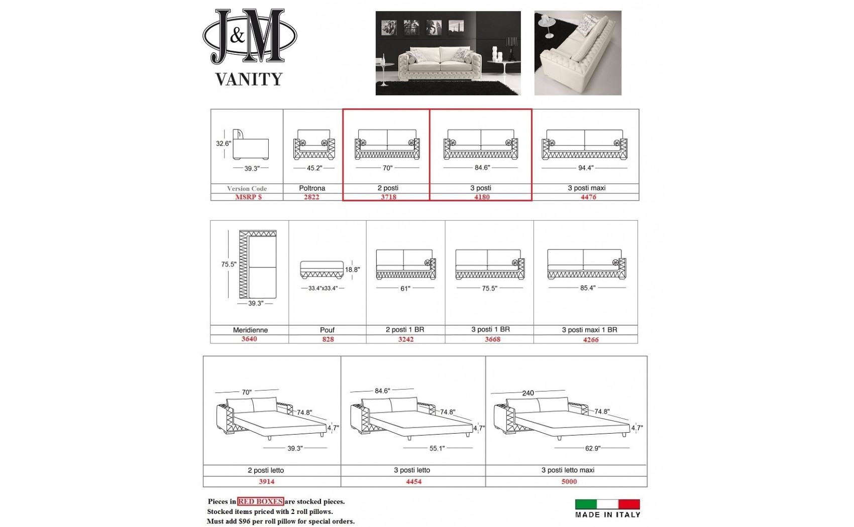 Vanity Sofa Set White J&M Furniture