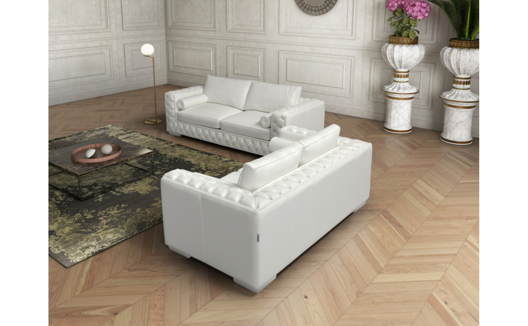 Vanity Sofa Set White J&M Furniture