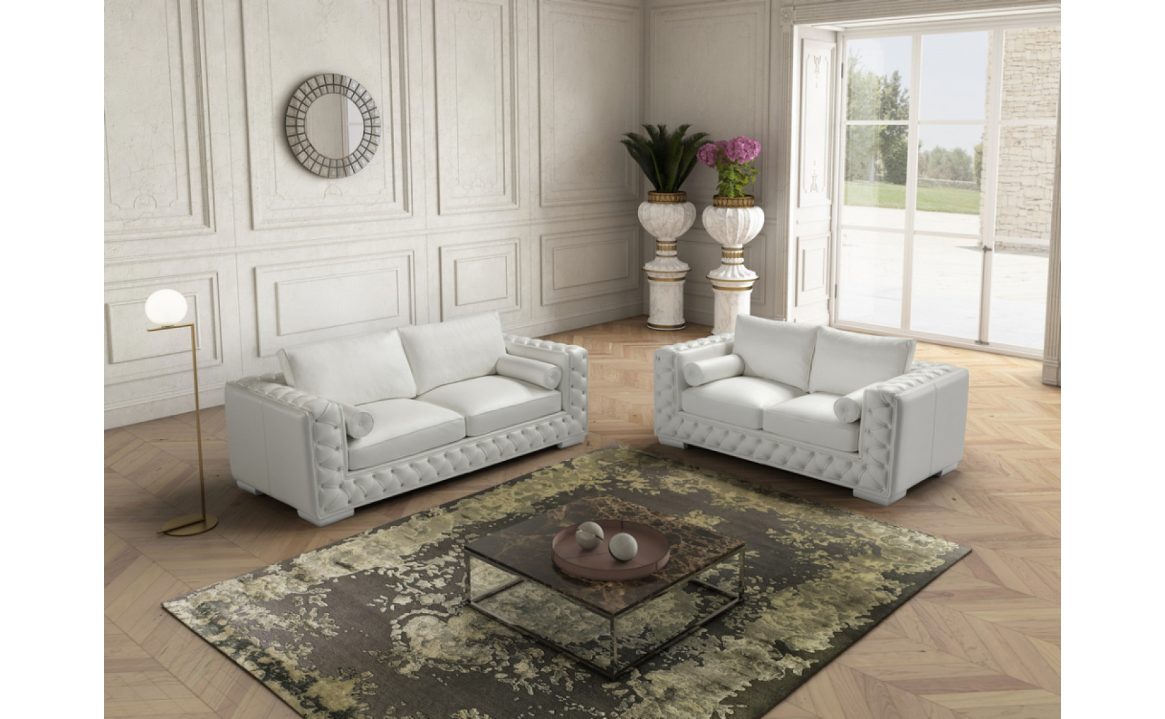 Vanity Sofa Set White J&M Furniture
